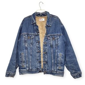 LEVI'S Vintage Denim Jacket Sherpa Lined Large